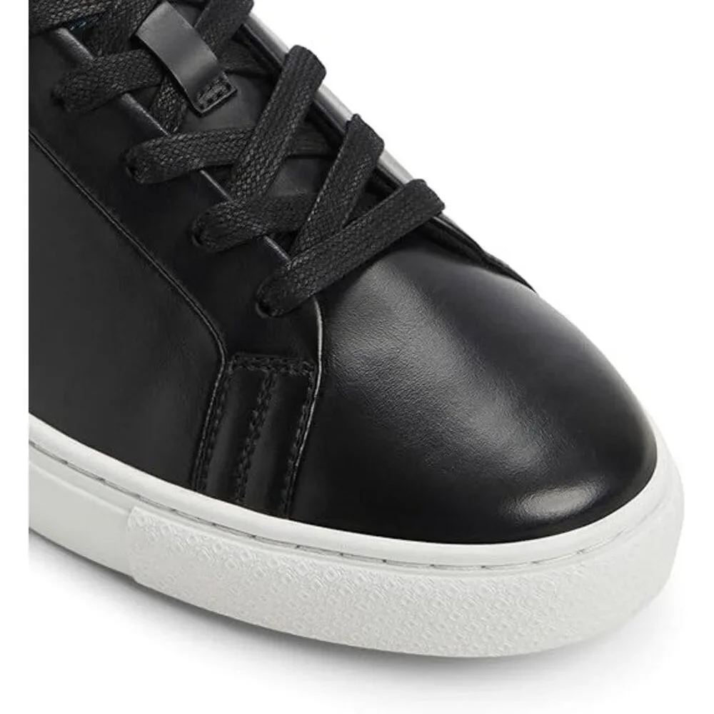 New In Box Ted Baker Mens Size 12 Black Leather Robberto Lace Up Sneaker Shoes